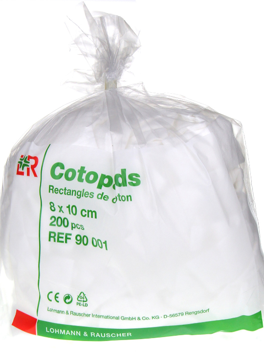 Cotopads Rectangles de coton - Hygiène du visage et du corps